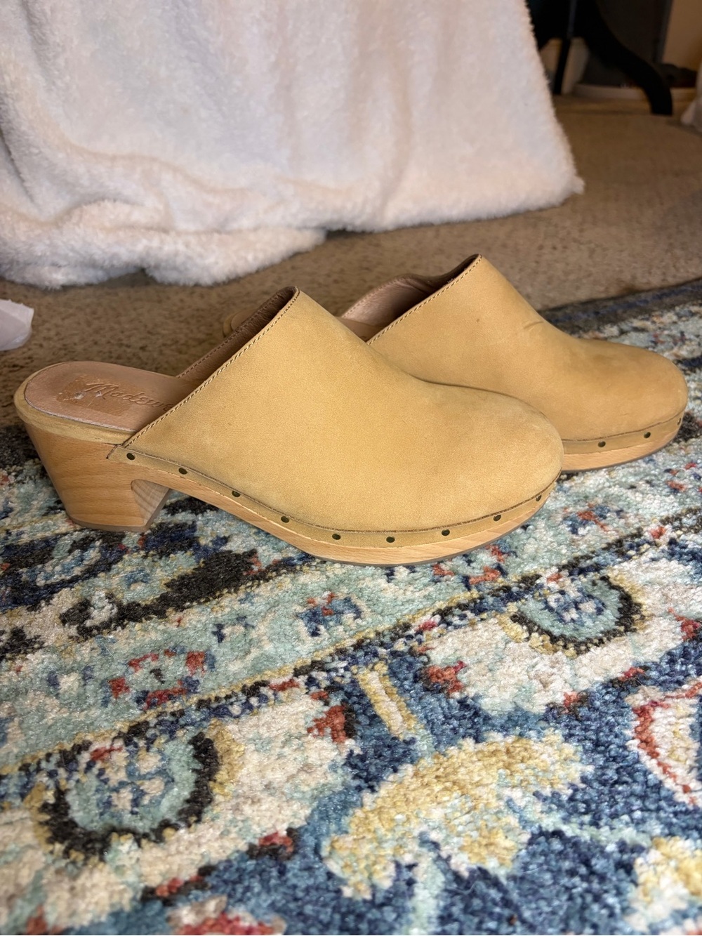 Madewell Ayanna Wooden Clog in Camel Leather. Size 7.5. Retail $128 - Picture 2 of 10